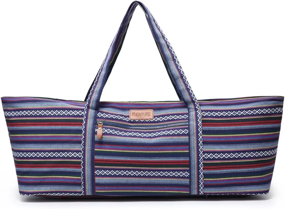 Large Yoga Mat Bag for Women Men, Travel Gym Bag for Pilates Office Beach Workout, Yoga Mat Tote Carrier with Mat Strap for 1/4" 1/2" Thick Exercise Yoga Mat