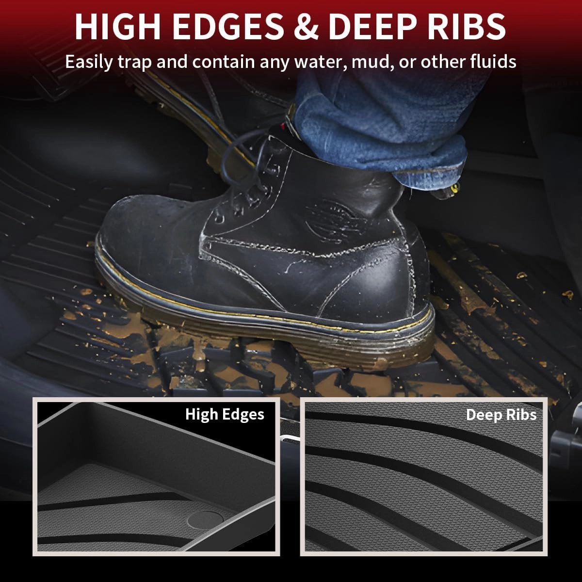 LASFIT Floor Mats for Porsche Macan 2014-2025 All Weather Floor Liner TPE Custom Fit Car Mats for Porsche Macan 1st & 2nd Row Rubber Mats, Black, Easy to Clean