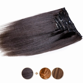 Last 5 Years Raw Natural Light Yaki Relaxed Straight Clip In Lift 613 Real One Donor Straight Virgin Human Hair Extensions Clip Ins Weft Extension For Black Women (yaki 12in, Natural Black)
