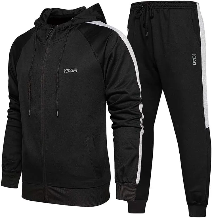 Lavnis Men's Casual Tracksuit Long Sleeve Running Jogging Athletic Sports Set