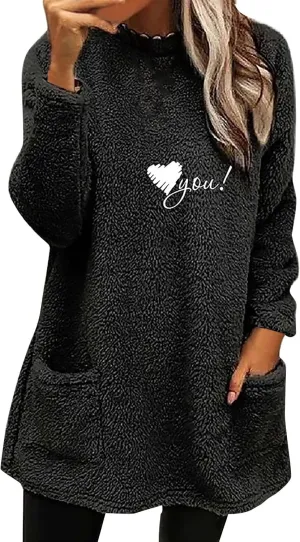 LCMTWX Winter Warm Fleece Pullover Sweatshirt Women Thickening Plus Size Coat Jacket Casual Plus Size Loose Coat Casual
