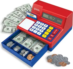 Learning Resources Pretend & Play Calculator Cash Register - 73 Pieces, Ages 3  Develops Early Math Skills, Play Cash Register for Kids, Toy Cash Register, Play Money for Kids