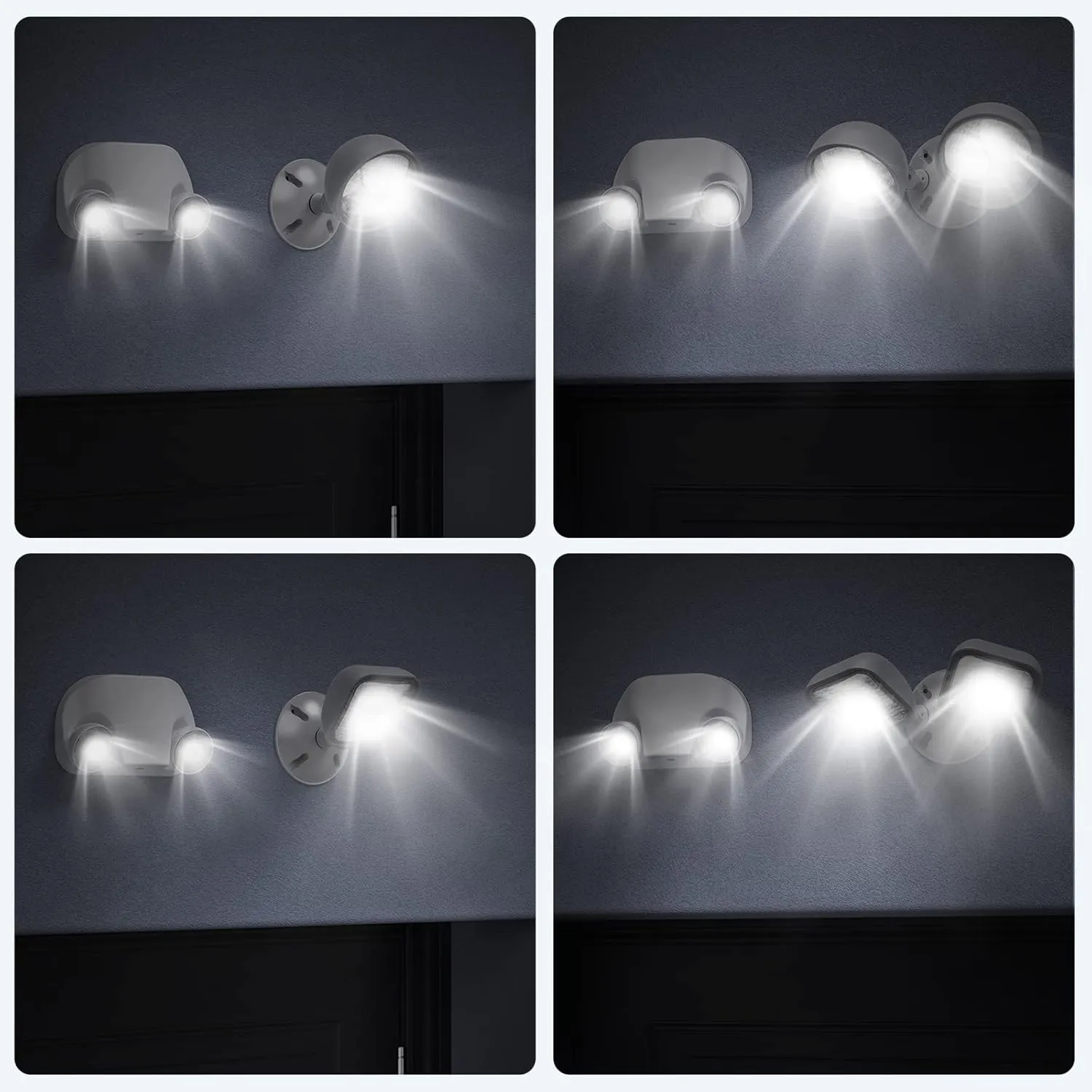 Led Emergency Light with Remote Capable, Adjustable LED Lamp Heads Exit Lighting, Backup Battery White Emergency Lights, 120V-277V Dual Voltage, UL Certified (1 Pack)