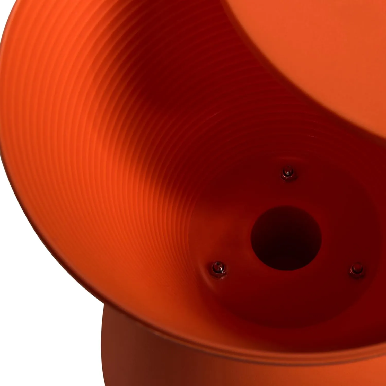 LeisureMod Side Modern ABS Shell Ribbed Hourglass End Compact Accent Drum Table with Removable Lid for Storage Indoor and Outdoor Use H W D Boyd Series in Orange, 11.75 in x 11.75 in x 16.75