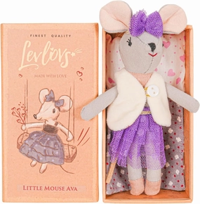 LEVLOVS Mouse in a Box Stuffed Animal｜Linen Toy｜Cotton Doll｜Fairy Mouse｜Mini Dolls Set｜Fabric Doll Mice Toys ｜Family Dolls