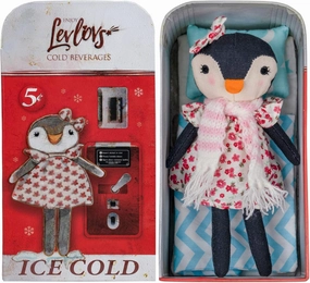 LEVLOVS Penguin Stuffed Animal｜Linen Penguin Toy｜Penguin Family｜Cotton Penguin｜Fairy Penguin｜Mini Dolls Set｜Fabric Doll Mice Toys ｜Family Dolls