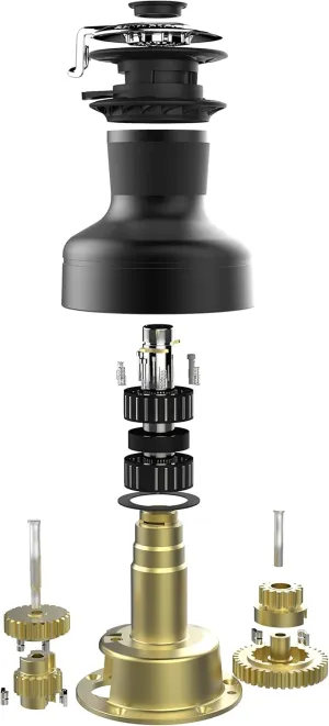 Lewmar 40ST EVO Self Tailing Alloy Winch in Black – Two Speed Size 40 Winch, Gear Ratio of 1.9:1 in 1st Gear; 5.8:1 in 2nd Gear, Measures 5-13/16" Base Diameter x 6-1/4" H, no Tools Required