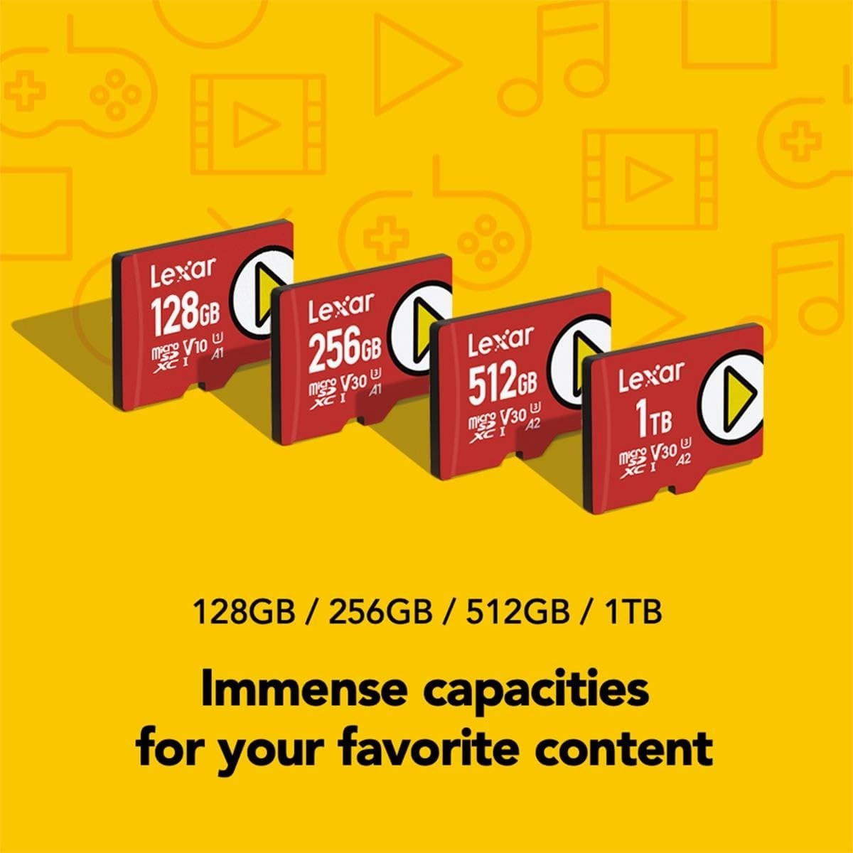 Lexar 256GB PLAY microSD Card, UHS-I, C10, U3, V30, A1, Full HD, 4K, Up To 160/100 MB/s microSDXC Memory Card, Expanded Storage for Nintendo Switch, Gaming, Smartphones, Tablets (LMSPLAY256G-BNNNU)