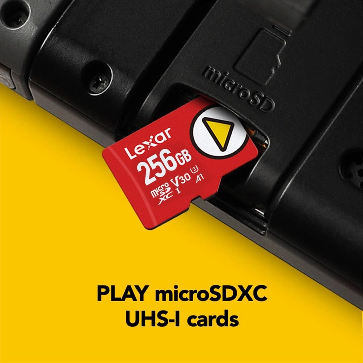 Lexar 256GB PLAY microSD Card, UHS-I, C10, U3, V30, A1, Full HD, 4K, Up To 160/100 MB/s microSDXC Memory Card, Expanded Storage for Nintendo Switch, Gaming, Smartphones, Tablets (LMSPLAY256G-BNNNU)