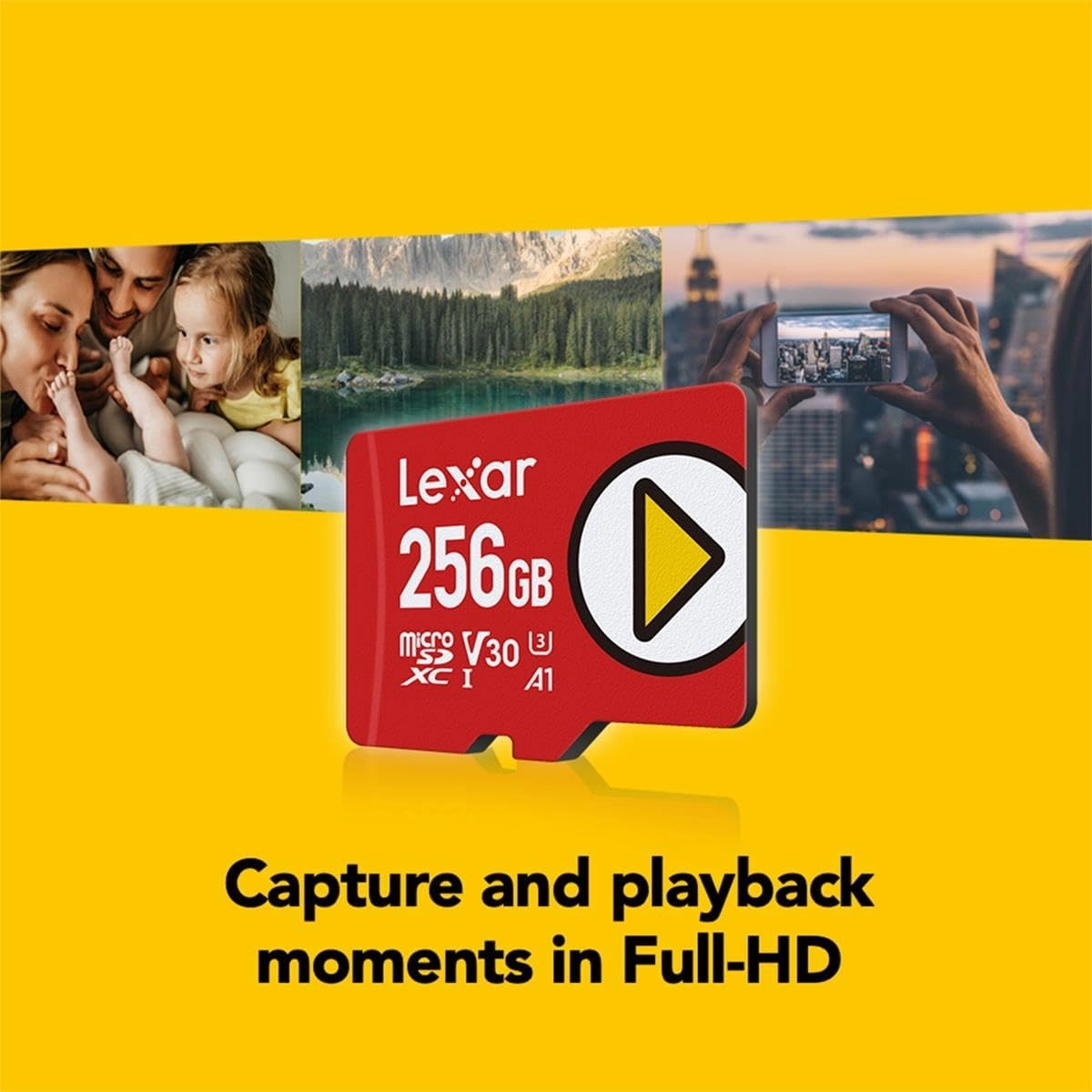 Lexar 256GB PLAY microSD Card, UHS-I, C10, U3, V30, A1, Full HD, 4K, Up To 160/100 MB/s microSDXC Memory Card, Expanded Storage for Nintendo Switch, Gaming, Smartphones, Tablets (LMSPLAY256G-BNNNU)