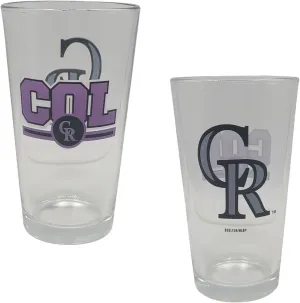 Licensed MLB Letterman 16oz Pint Glass (Colorado Rockies)