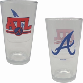 Licensed MLB Letterman 16oz Pint Glass (Atlanta Braves)