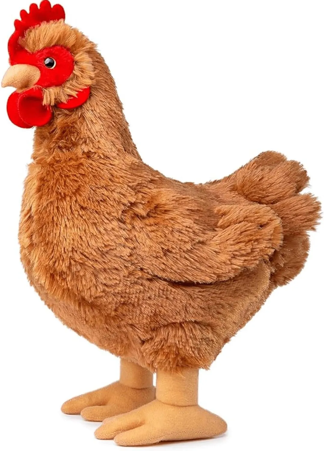 lilizzhoumax Lifelike Chicken Stuffed Animal, Realistic Chicken Plush, Super Soft Hen Plush, Farm Stuffed Animal Toy, Girls Toy,Gift for Kids, Halloween, Christmas Decor (Brown 13 Inch)