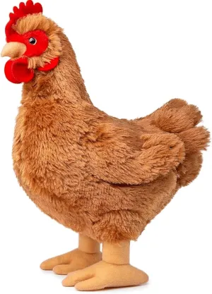 lilizzhoumax Lifelike Chicken Stuffed Animal, Realistic Chicken Plush, Super Soft Hen Plush, Farm Stuffed Animal Toy, Girls Toy,Gift for Kids, Halloween, Christmas Decor (Brown 13 Inch)