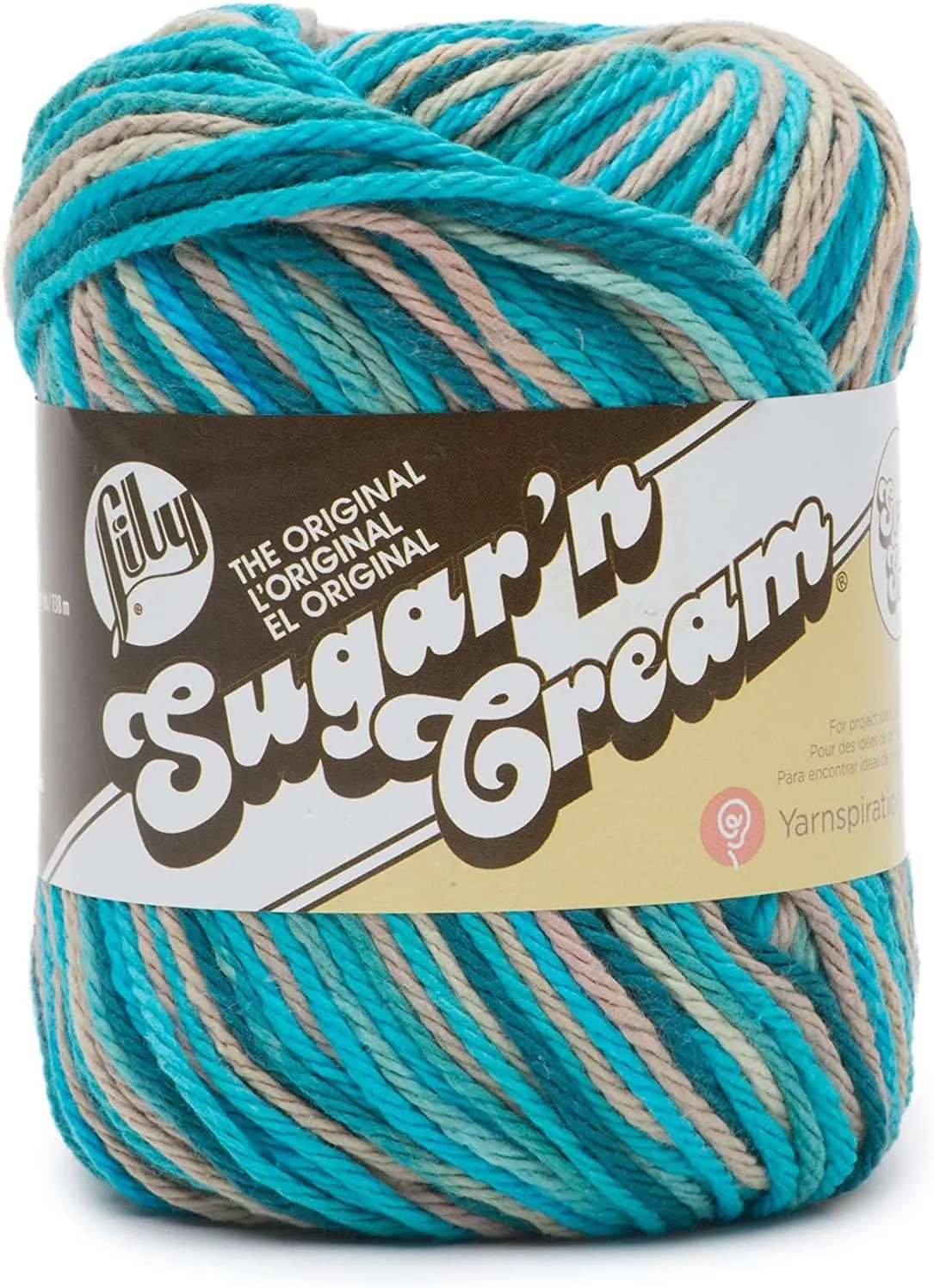 Lily Sugar'N Cream Super Size Pebble Beach Yarn - 6 Pack of 85g/3oz - Cotton - 4 Medium (Worsted) - 150 Yards - Knitting/Crochet