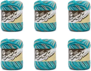 Lily Sugar'N Cream Super Size Pebble Beach Yarn - 6 Pack of 85g/3oz - Cotton - 4 Medium (Worsted) - 150 Yards - Knitting/Crochet