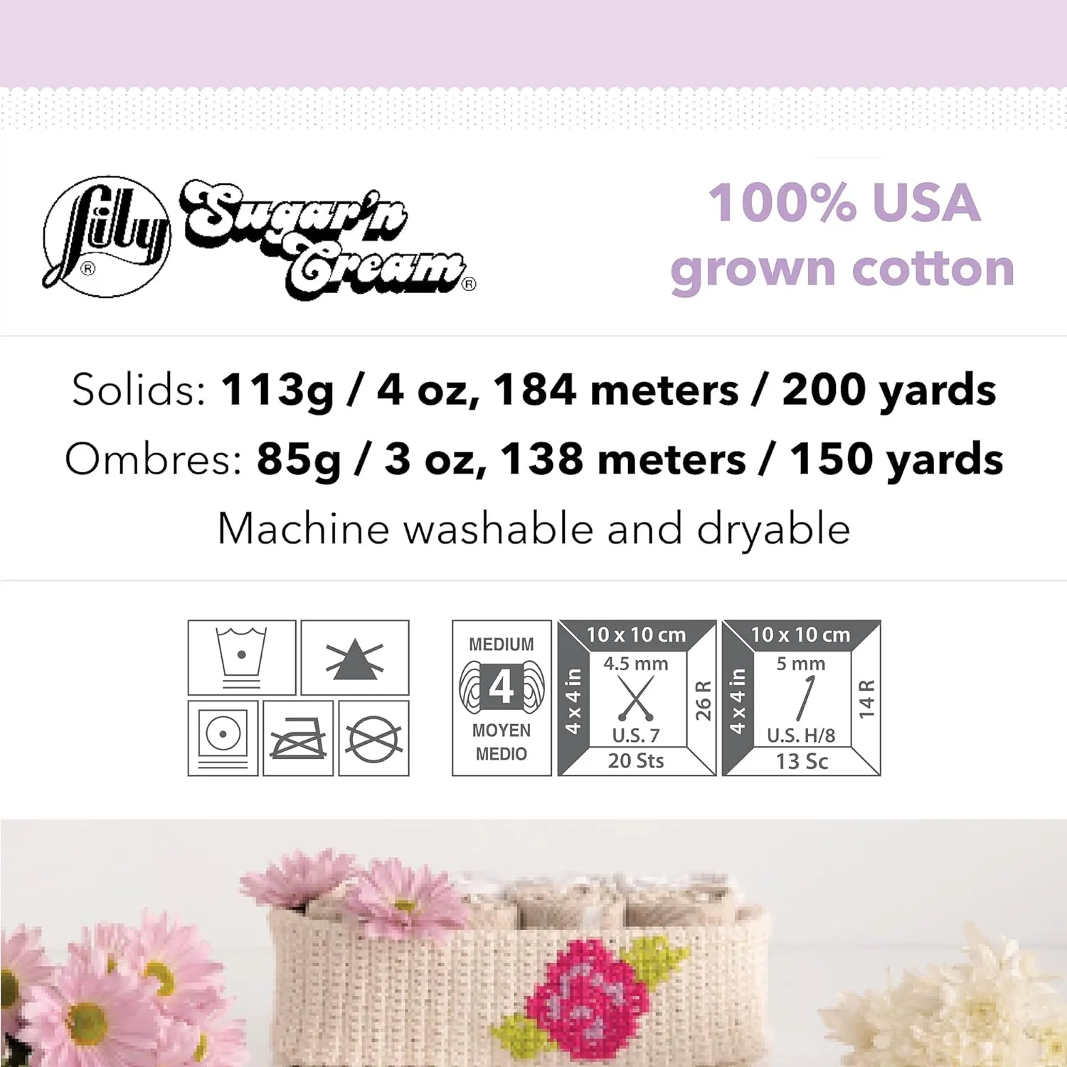 Lily Sugar'N Cream Super Size Pebble Beach Yarn - 6 Pack of 85g/3oz - Cotton - 4 Medium (Worsted) - 150 Yards - Knitting/Crochet