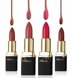 Lipstick Set. Long Lasting Gift Set. Moisturizing Formula, Infused with Vitamin E and Vitamin C. Multi Finish Lip Makeup Cream Gloss & Matte. Pack of 4. Coral Collection