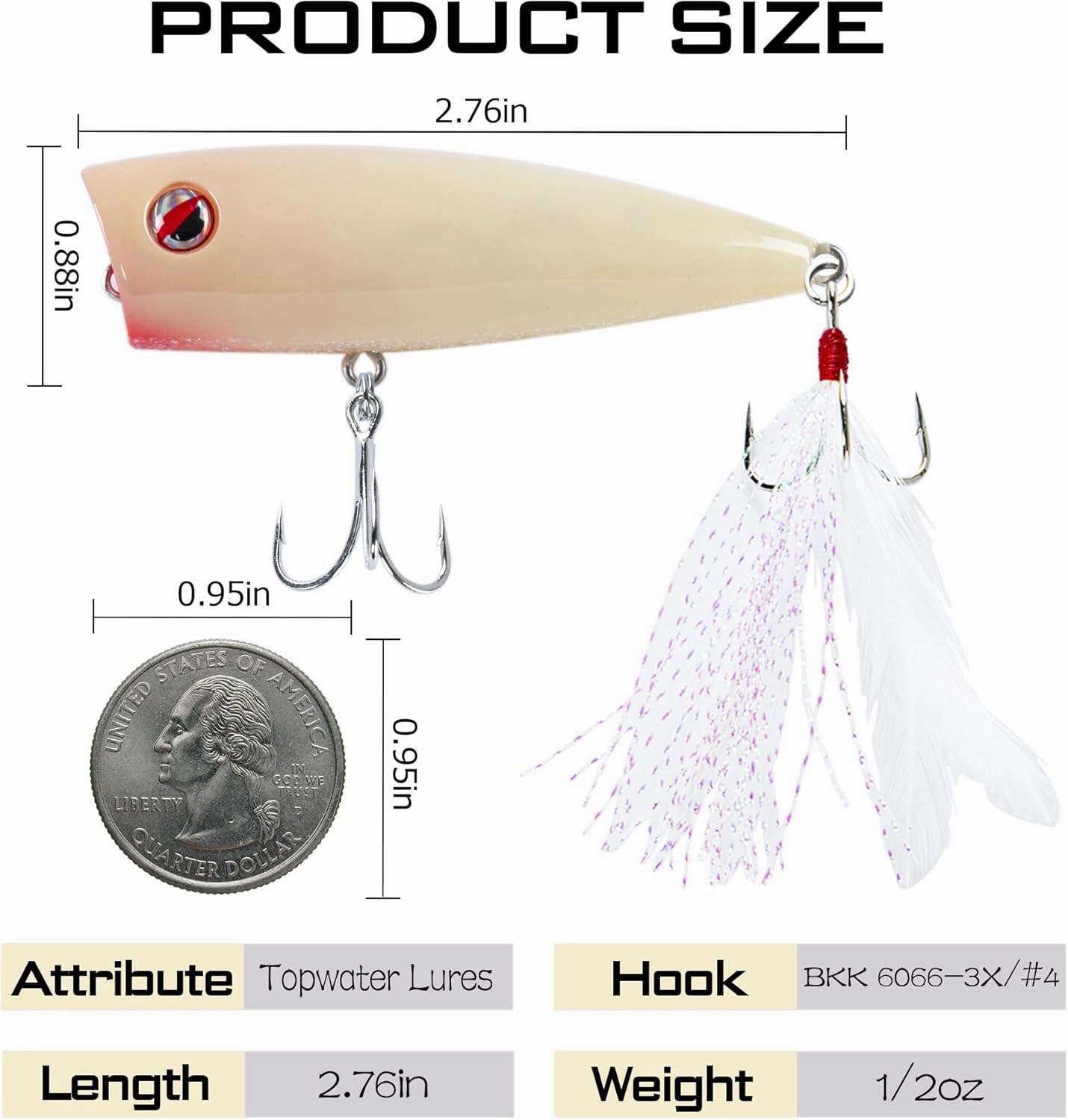 LITTMA Bass Fishing Topwater Popper Lures - Effective Top Water Lures for Bass Anglers - Durable Design for Catching Trophy Bass with High-Performance Popping Action