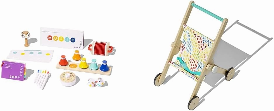 Lovevery | The Music Set | 6 Musical Instruments and Rhythm & Songs Book, Preschool Education and Montessori Early Learning Musical Toy, Ages 18 Months to 4  Years