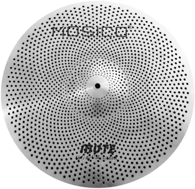 Low Volume Cymbal Pack Mute Set 14'Hihats 16"Crash 18'Crash 20"Ride 5 Pieces Silver Drummer Practice Quiet Cymbal for Drum Set