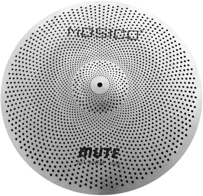 Low Volume Cymbal Pack Mute Set 14'Hihats 16"Crash 18'Crash 20"Ride 5 Pieces Silver Drummer Practice Quiet Cymbal for Drum Set