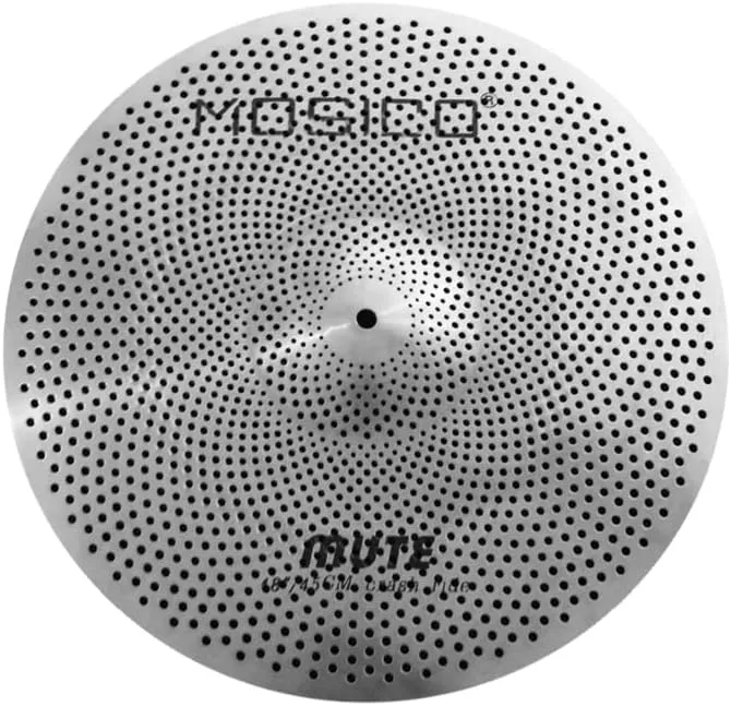 Low Volume Cymbal Pack Mute Set 14'Hihats 16"Crash 18'Crash 20"Ride 5 Pieces Silver Drummer Practice Quiet Cymbal for Drum Set