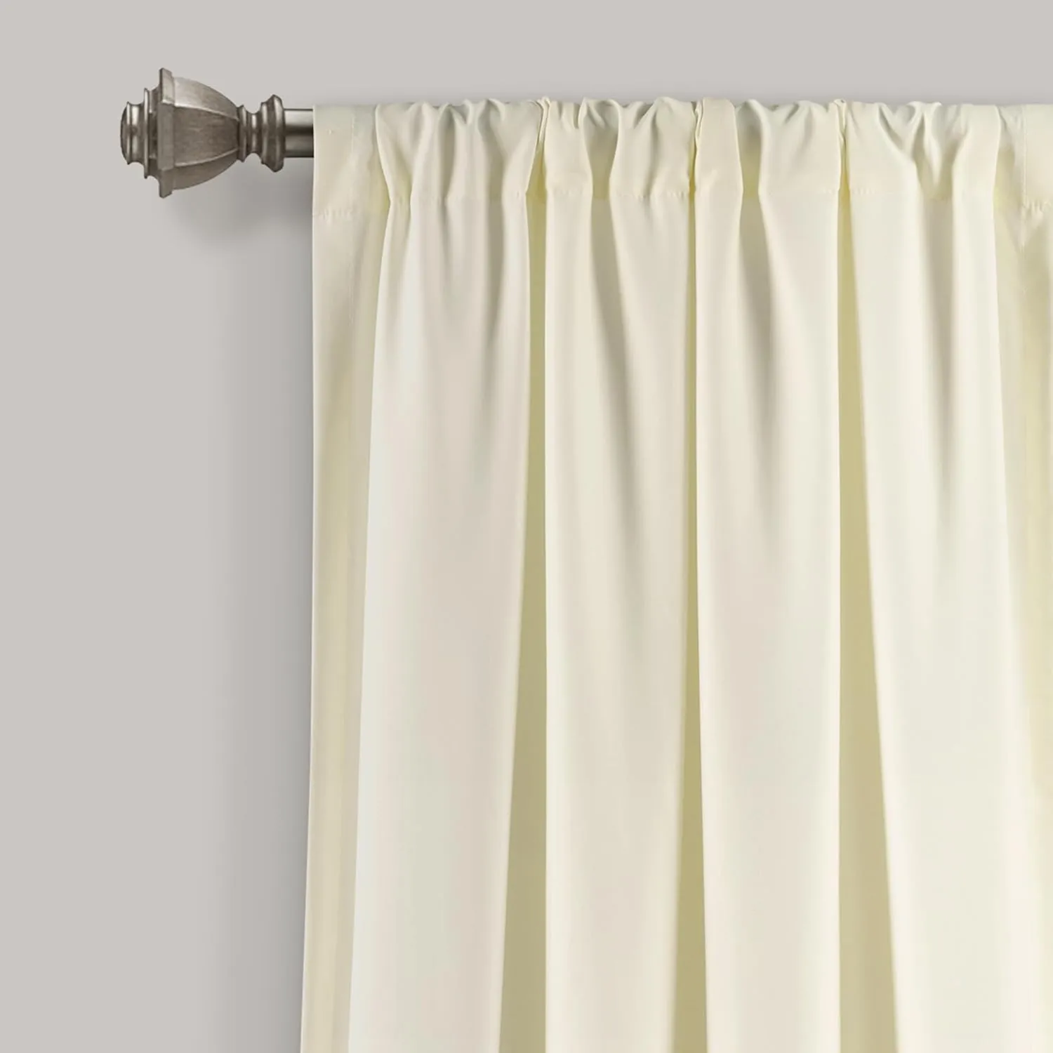 Lush Decor Allison Ruffle Window Curtain Panel Pair, 63" L x 40" W, Ivory