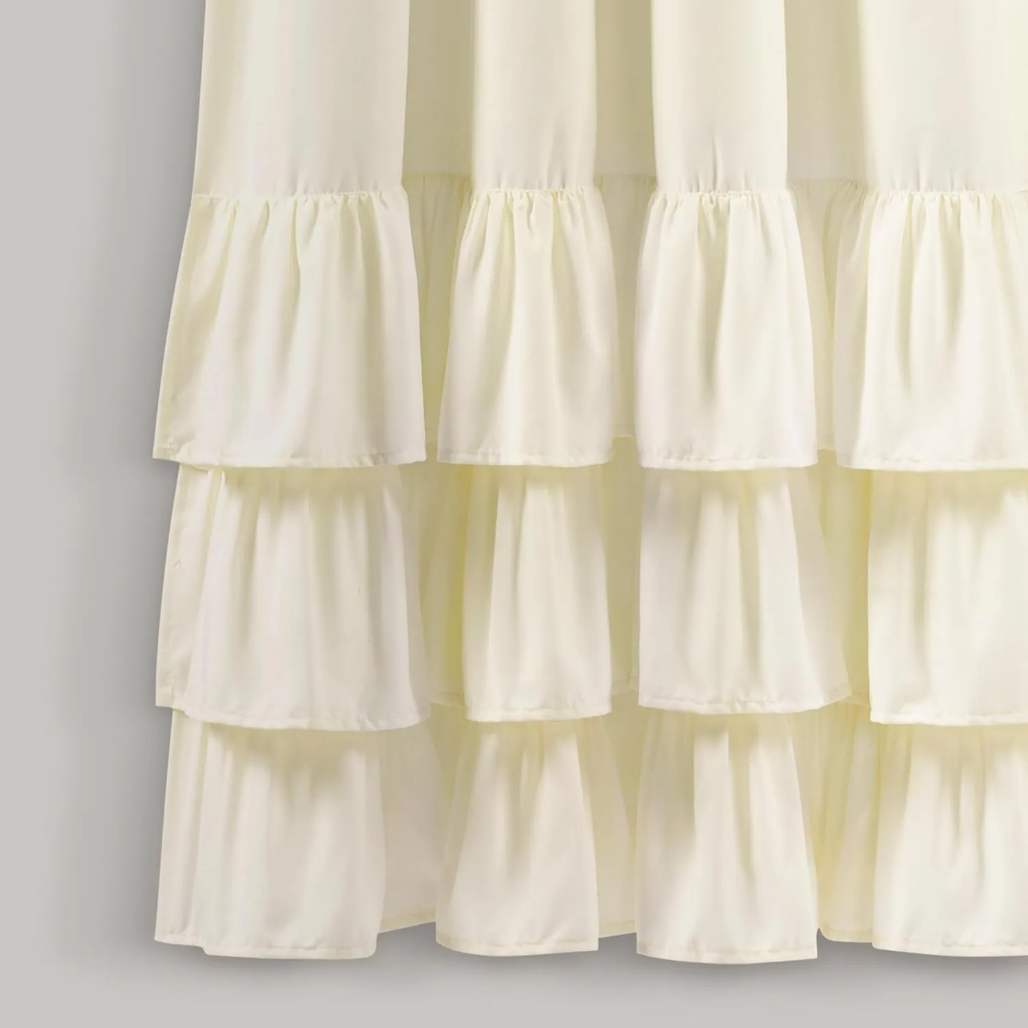 Lush Decor Allison Ruffle Window Curtain Panel Pair, 63" L x 40" W, Ivory
