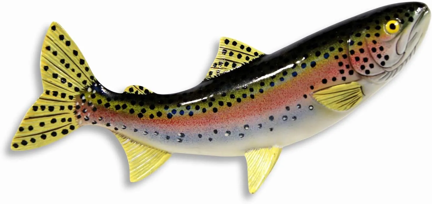 LX Handpainted Rainbow Trout Statue Game Fish Replica 10"