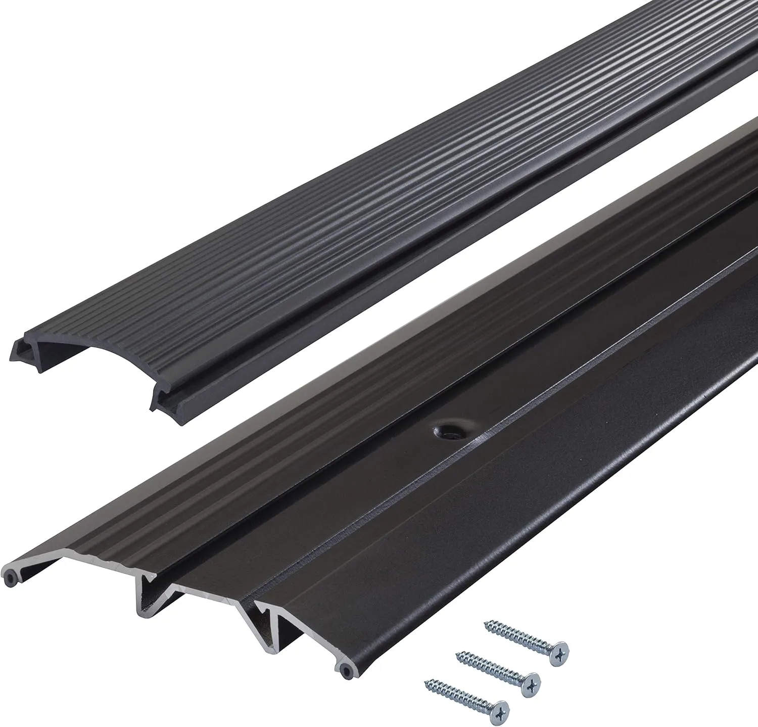 M-D Building Products 10116 3-3/4 in. x 3/4 in. x 36 in. Brown Aluminum and Vinyl Heavy-Duty Low-Profile Threshold