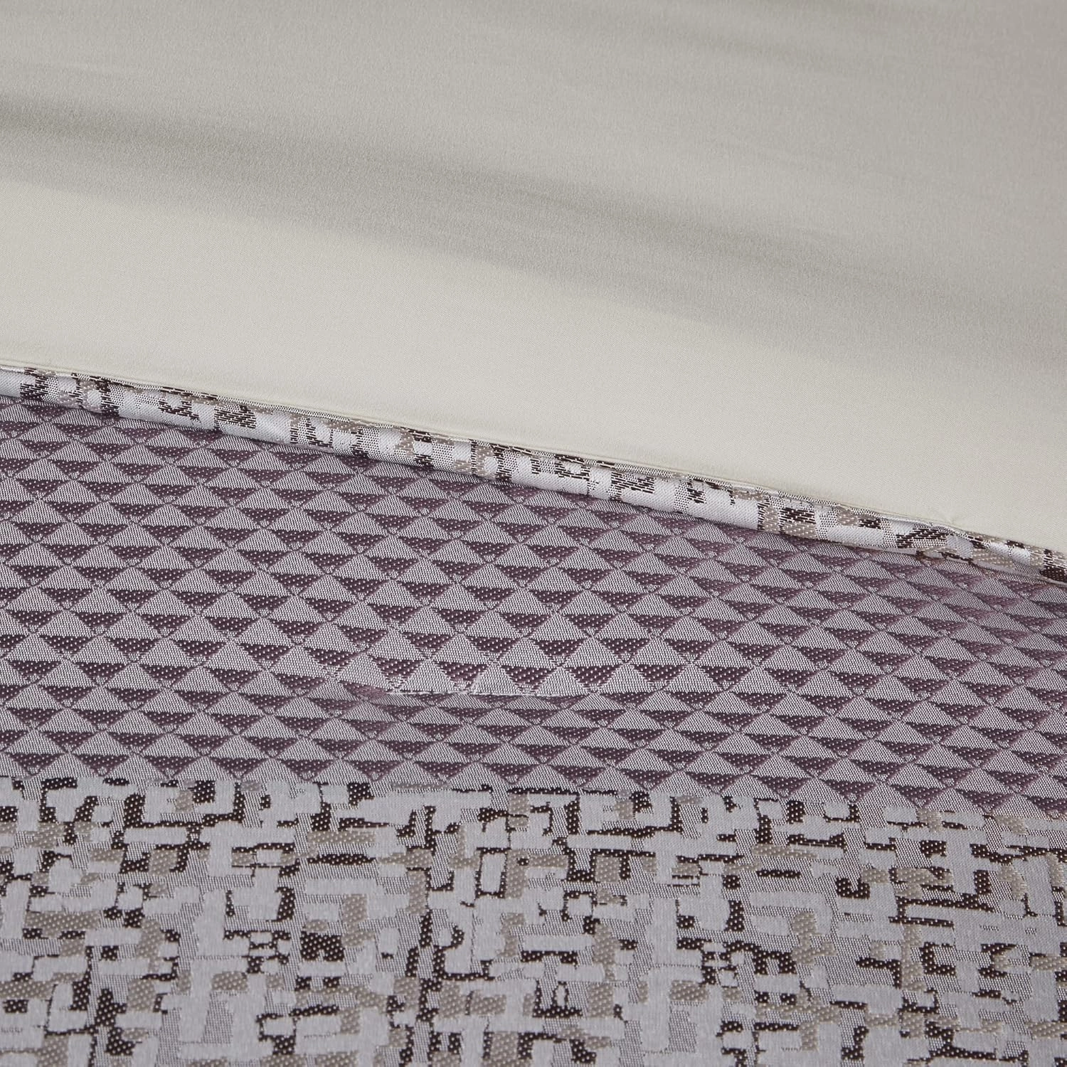 Madison Park Luxury Comforter Set-Traditional Jacquard Design, All Season Down Alternative Bedding, Matching Bedskirt, Decorative Pillows, Cal King(104"x92"), Rhapsody, Striped Purple 7 Piece