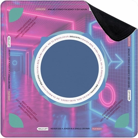 Mahjong Mat for Table 80s Retro Room Synthwave 31.5" x 31.5" Non-Slip Noise-Reducing Game Mat Premium Mahjong Accessories for Poker Dominoes Board Games