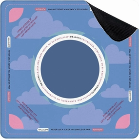 Mahjong Mat for Table Blue Sky Cartoon Style Clouds Clouds Seamless Hand 31.5" x 31.5" Non-Slip Noise-Reducing Game Mat Premium Mahjong Accessories for Poker Dominoes Board Games