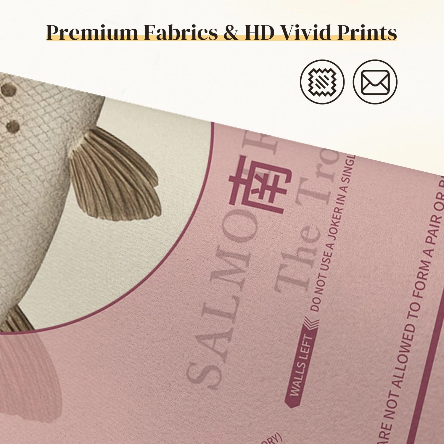 Mahjong Mat for Table Engraving Brown Trout Fish from 31.5" x 31.5" Non-Slip Noise-Reducing Game Mat Premium Mahjong Accessories for Poker Dominoes Board Games