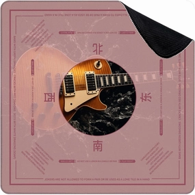 Mahjong Mat for Table Guitar Music Electric Water Splash Reflections Contrast Texture 31.5" x 31.5" Non-Slip Noise-Reducing Game Mat Premium Mahjong Accessories for Poker Dominoes Board Games