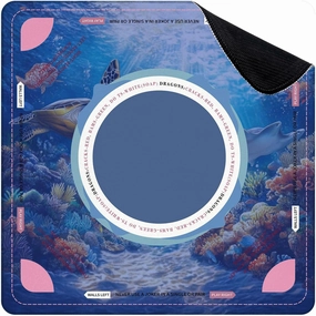 Mahjong Mat for Table Ocean Water Sea Turtle Coral Fish Underwater Scenery Realistic 31.5" x 31.5" Non-Slip Noise-Reducing Game Mat Premium Mahjong Accessories for Poker Dominoes Board Games