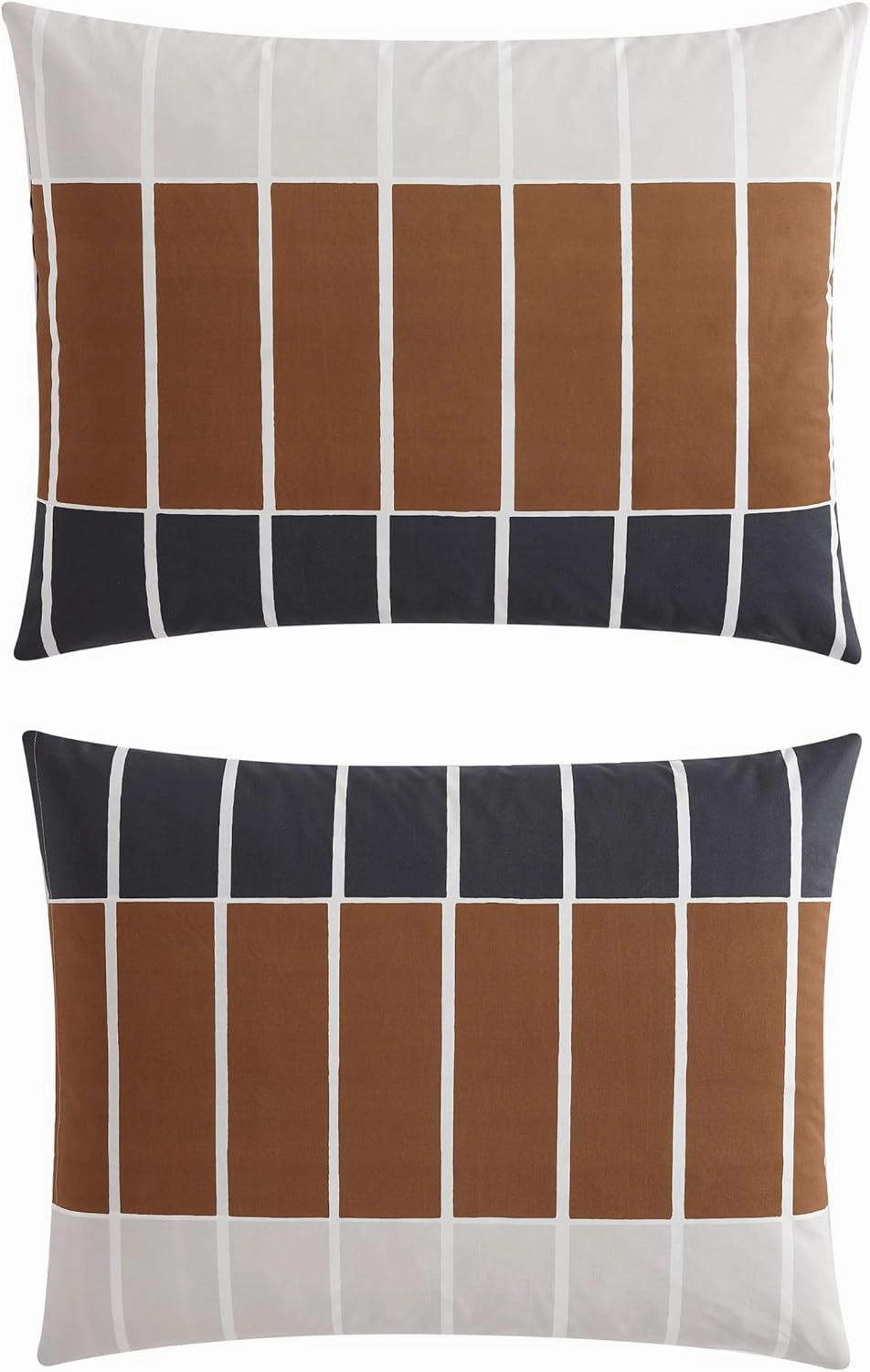Marimekko - King Duvet Cover Set, Organic Cotton Bedding with Matching Shams, Modern Home Decor, GOTS Certified (Tiiliskivi Raita Charcoal, King)