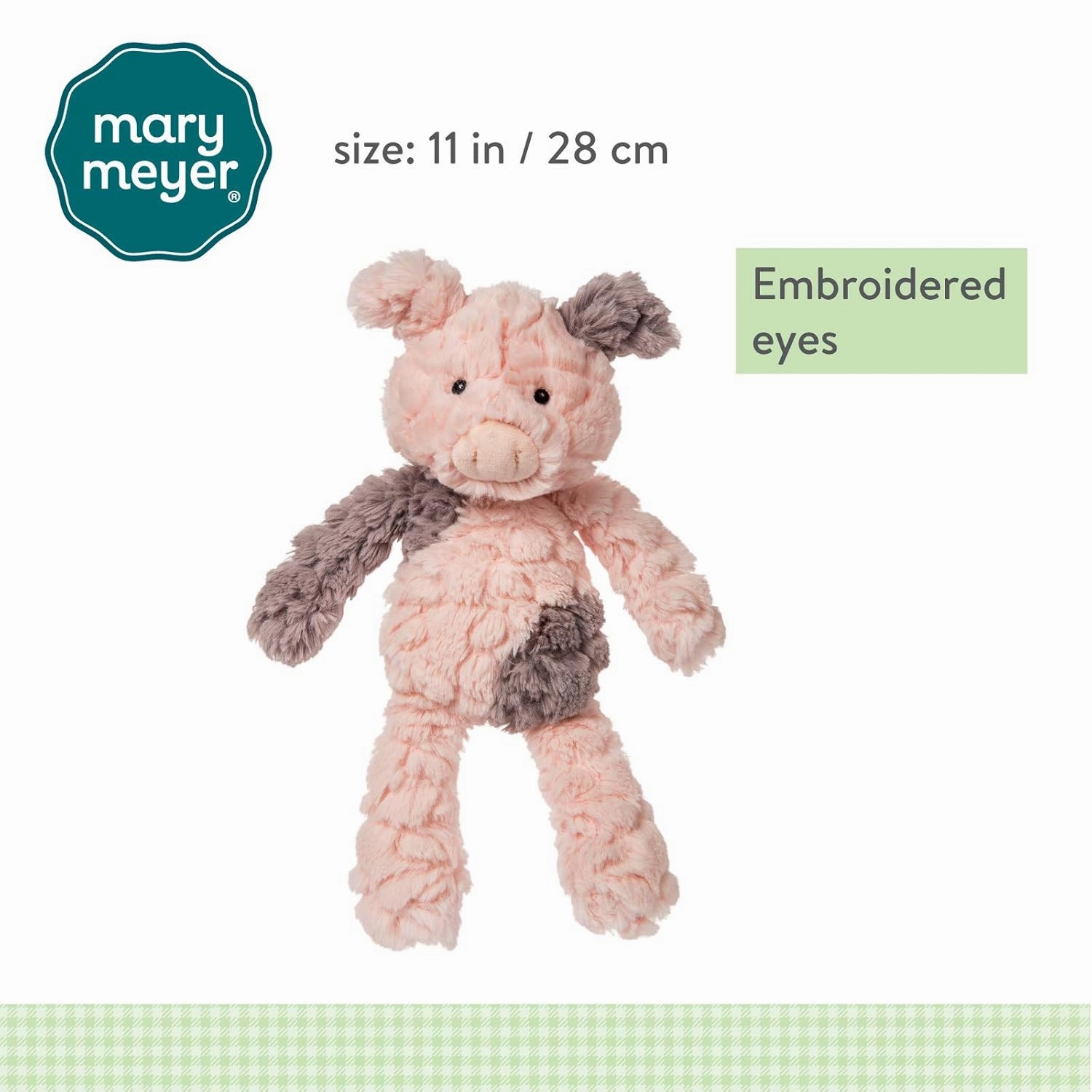 Mary Meyer Putty Nursery Soft Toy, Piglet Plush Stuffed Animal, 11" Tall