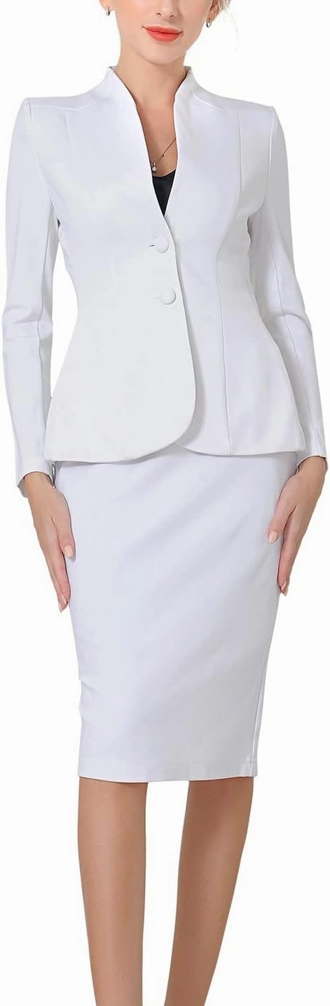 Marycrafts Women's Formal Office Business Work Jacket Skirt Suit Set