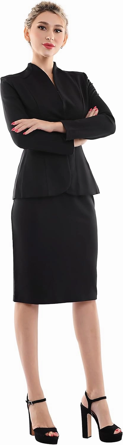 Marycrafts Women's Formal Office Business Work Jacket Skirt Suit Set