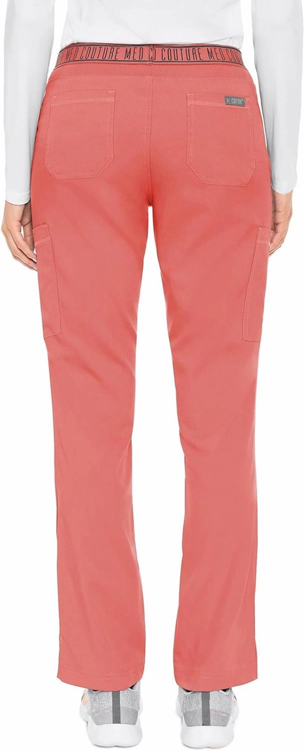 Med Couture Women's Yoga Pull-On Pant with 7 Pockets Ultra-Soft Rib-Knit Waistband and 2-Way Stretch Technology - MC7739