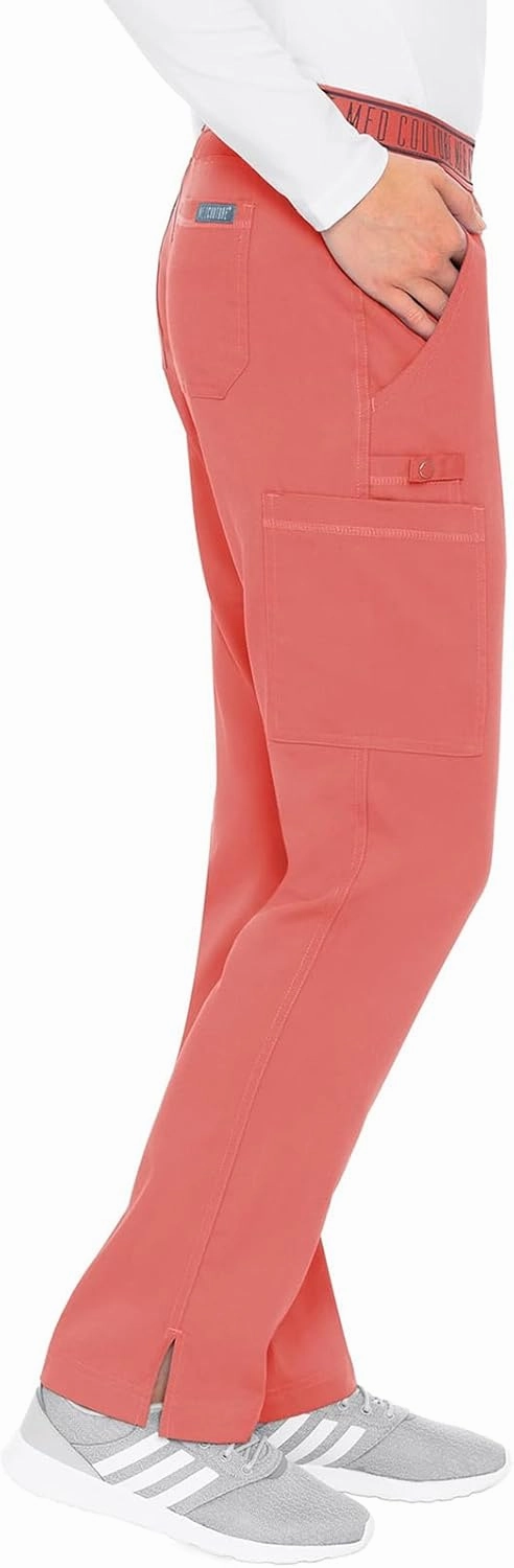 Med Couture Women's Yoga Pull-On Pant with 7 Pockets Ultra-Soft Rib-Knit Waistband and 2-Way Stretch Technology - MC7739