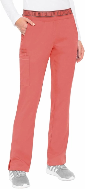 Med Couture Women's Yoga Pull-On Pant with 7 Pockets Ultra-Soft Rib-Knit Waistband and 2-Way Stretch Technology - MC7739