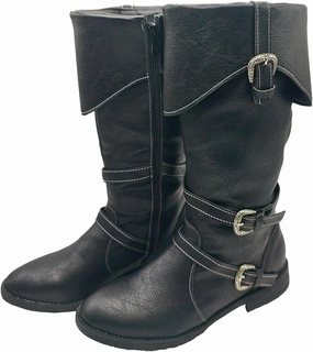 Medieval Male Renaissance Pull On Mid Calf Gothic Boots Adult Pirate Boot Halloween Costume Accessory