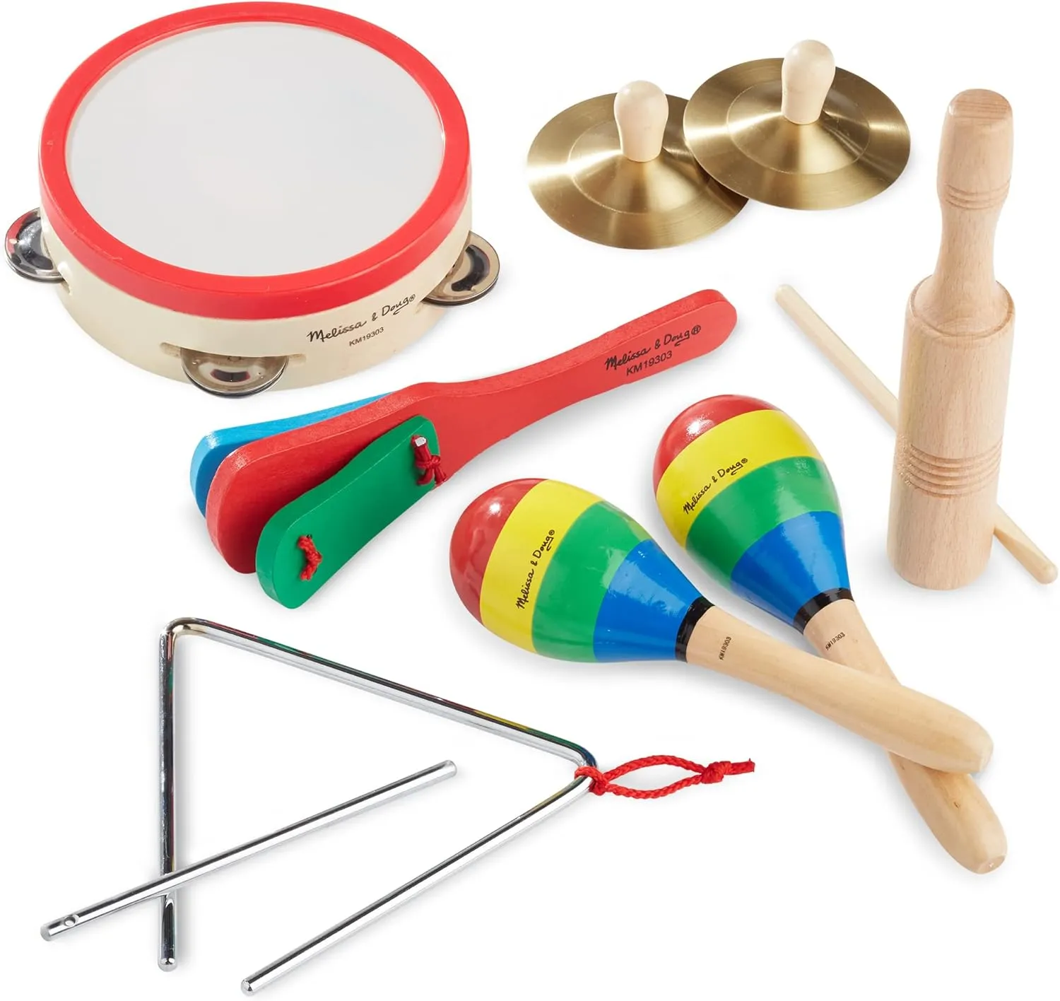Melissa & Doug Band-in-a-Box Clap! Clang! Tap! - 10-Piece Musical Instrument Set - Kids Musical Instruments, Wooden Percussion Instruments For Toddlers And Kids Ages 3 