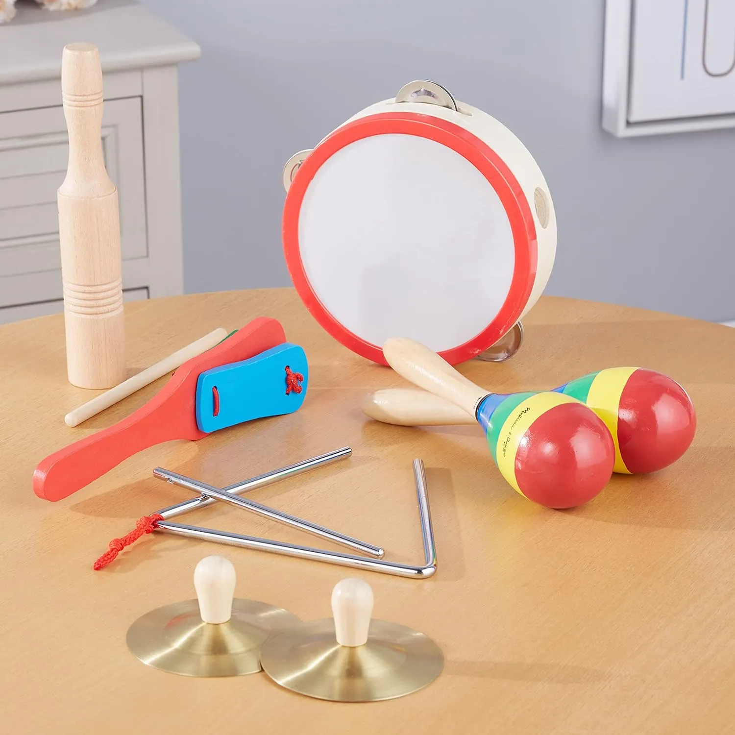 Melissa & Doug Band-in-a-Box Clap! Clang! Tap! - 10-Piece Musical Instrument Set - Kids Musical Instruments, Wooden Percussion Instruments For Toddlers And Kids Ages 3 