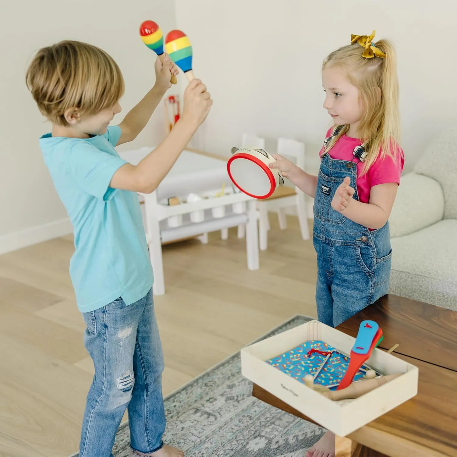 Melissa & Doug Band-in-a-Box Clap! Clang! Tap! - 10-Piece Musical Instrument Set - Kids Musical Instruments, Wooden Percussion Instruments For Toddlers And Kids Ages 3 