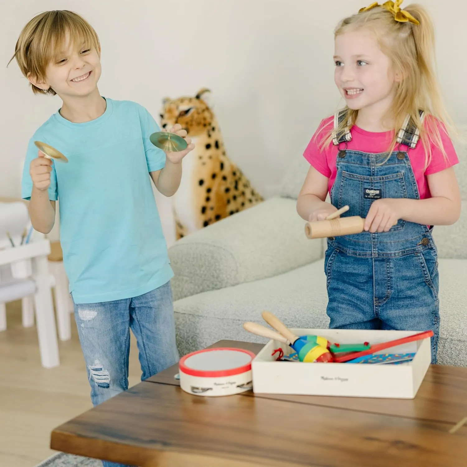 Melissa & Doug Band-in-a-Box Clap! Clang! Tap! - 10-Piece Musical Instrument Set - Kids Musical Instruments, Wooden Percussion Instruments For Toddlers And Kids Ages 3 