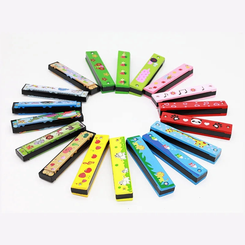 Melody Breeze 16-Hole Harmonica – Kids Cartoon Wind Instrument